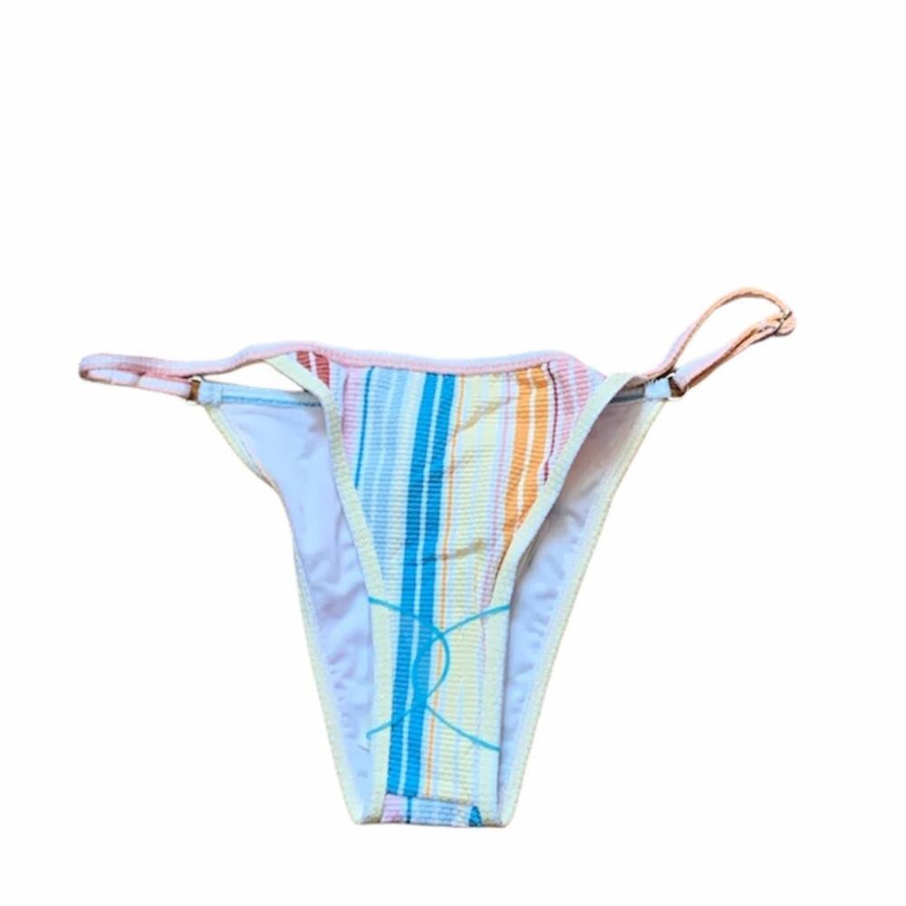 MINKPINK Striped Strappy Bikini Bottom NWT Size Small Vacation Resort beach